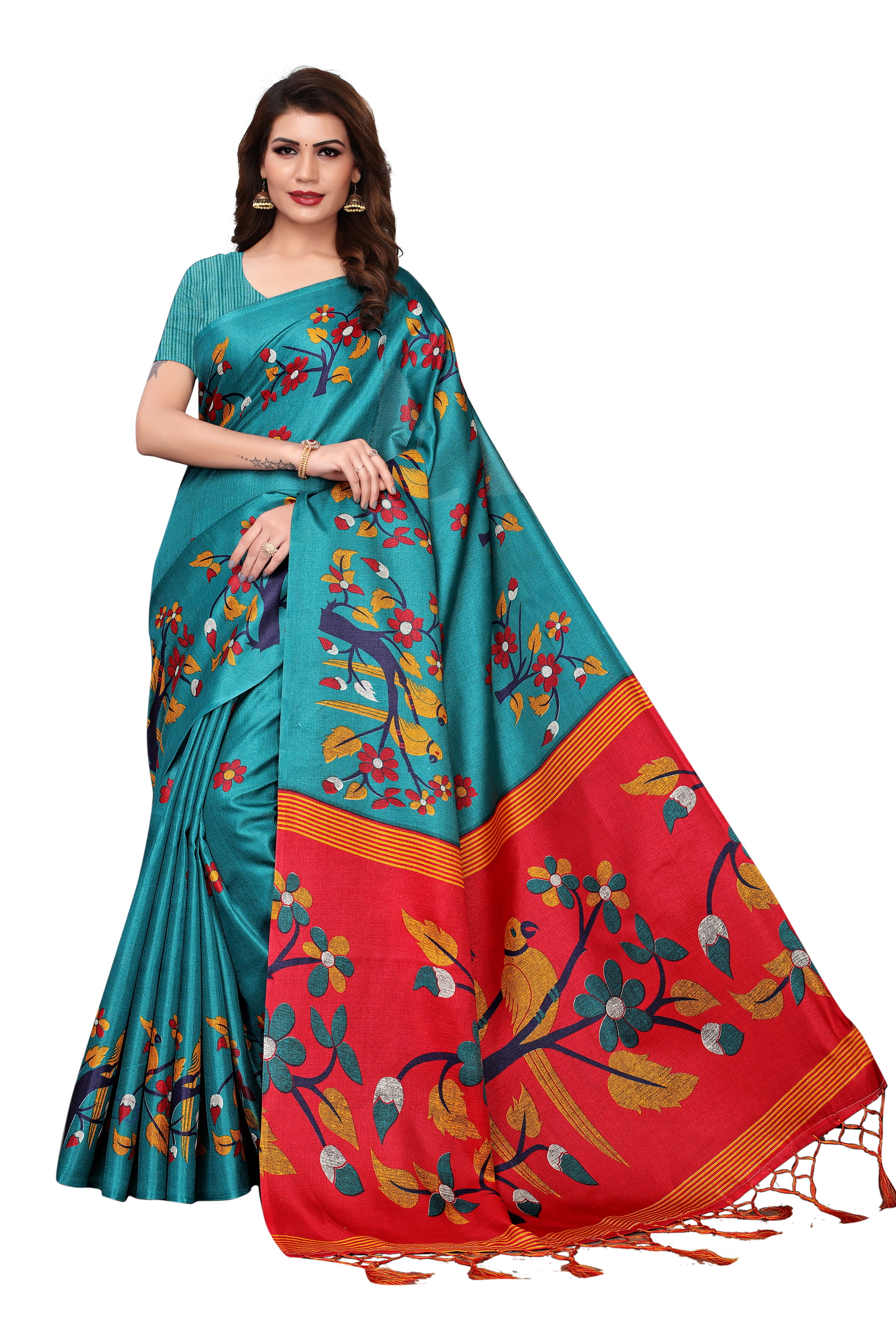 KALAMKARI BUTTERFLY DESIGN SAREE