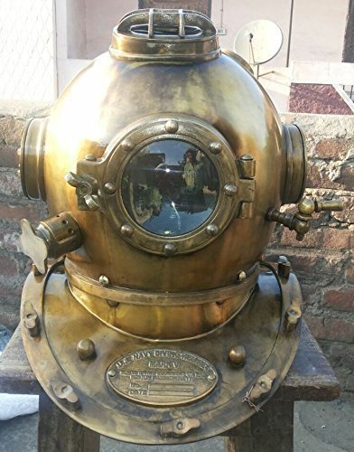 Elmo Subacqueo Ottone Vintage Nagina International - Replica Nautica In Metallo, 42 Cm, Arredamento