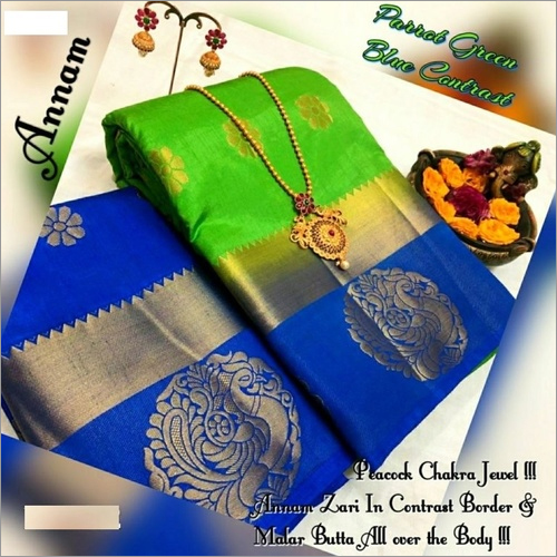 Multicolour Kanjivaram Annam Butta Saree