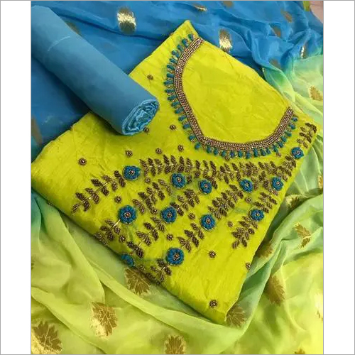 Designer Chanderi Dress Material