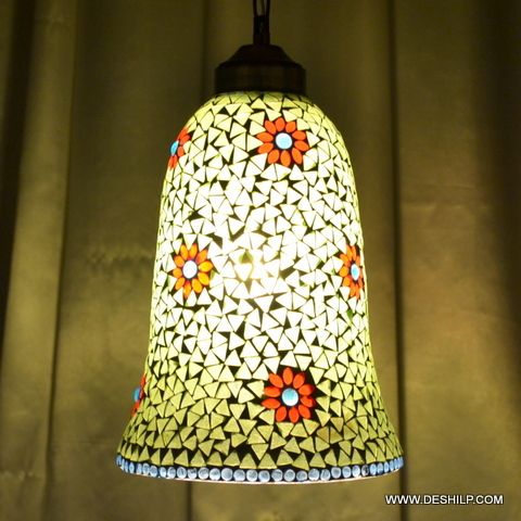 GREEN MOSAIC DECOR WALL HANGING LAMP