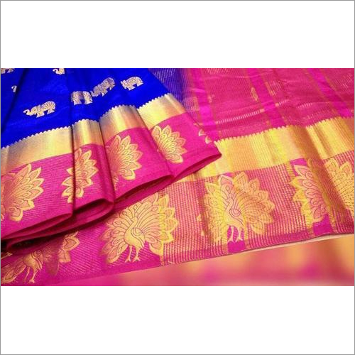 Kanjivaram Star Peacock Design Saree