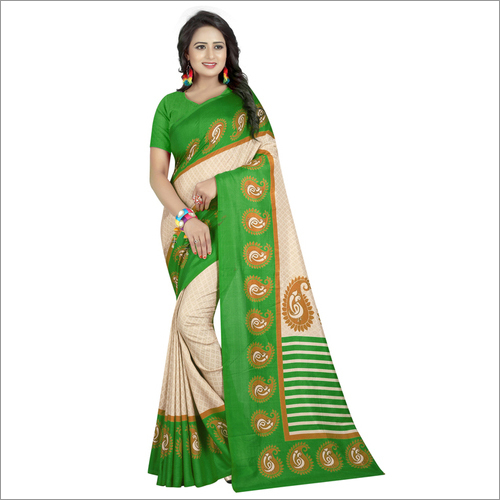 Maaza Chiku Green Saree
