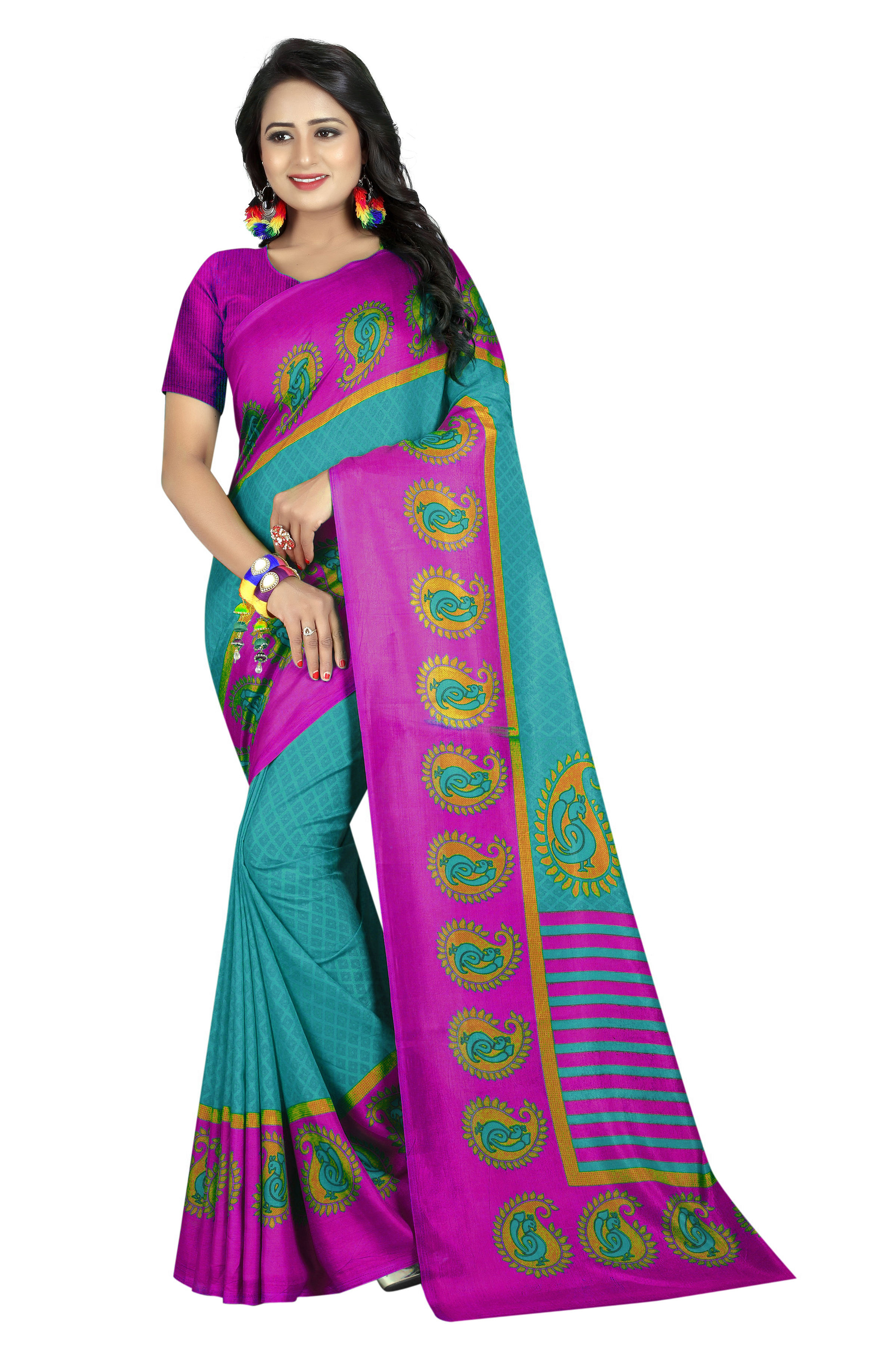 Maaza Chiku Green Saree