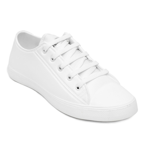 White Eva Tennis Shoe - Lightweight, Stylish Design | Cool Pass, Round Toe Style
