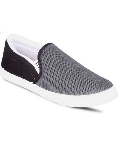 Grey Mens Canvas Slip on Shoes - Canvas, Various Sizes, Grey with Stylish Patterns | Round Toe Style, No Fade, Suitable for All Seasons
