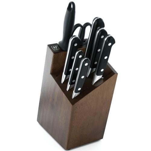 Knife Set - High Carbon Stainless Steel 14-Piece Set Includes Chef Slicing Santoku Utility & Steak Knives Rubber Wood Block with Sharpener - Ergonomic Handles for Comfort