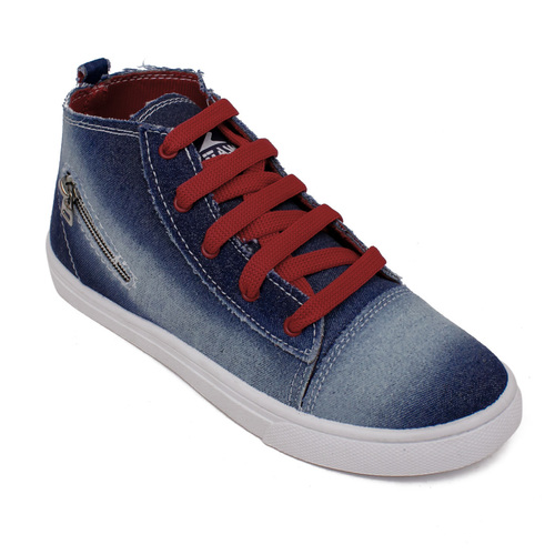 Blue Grey Canvas Shoes - Fabric Material, Fancy Heel Type | Stylish Footwear for Casual Outings