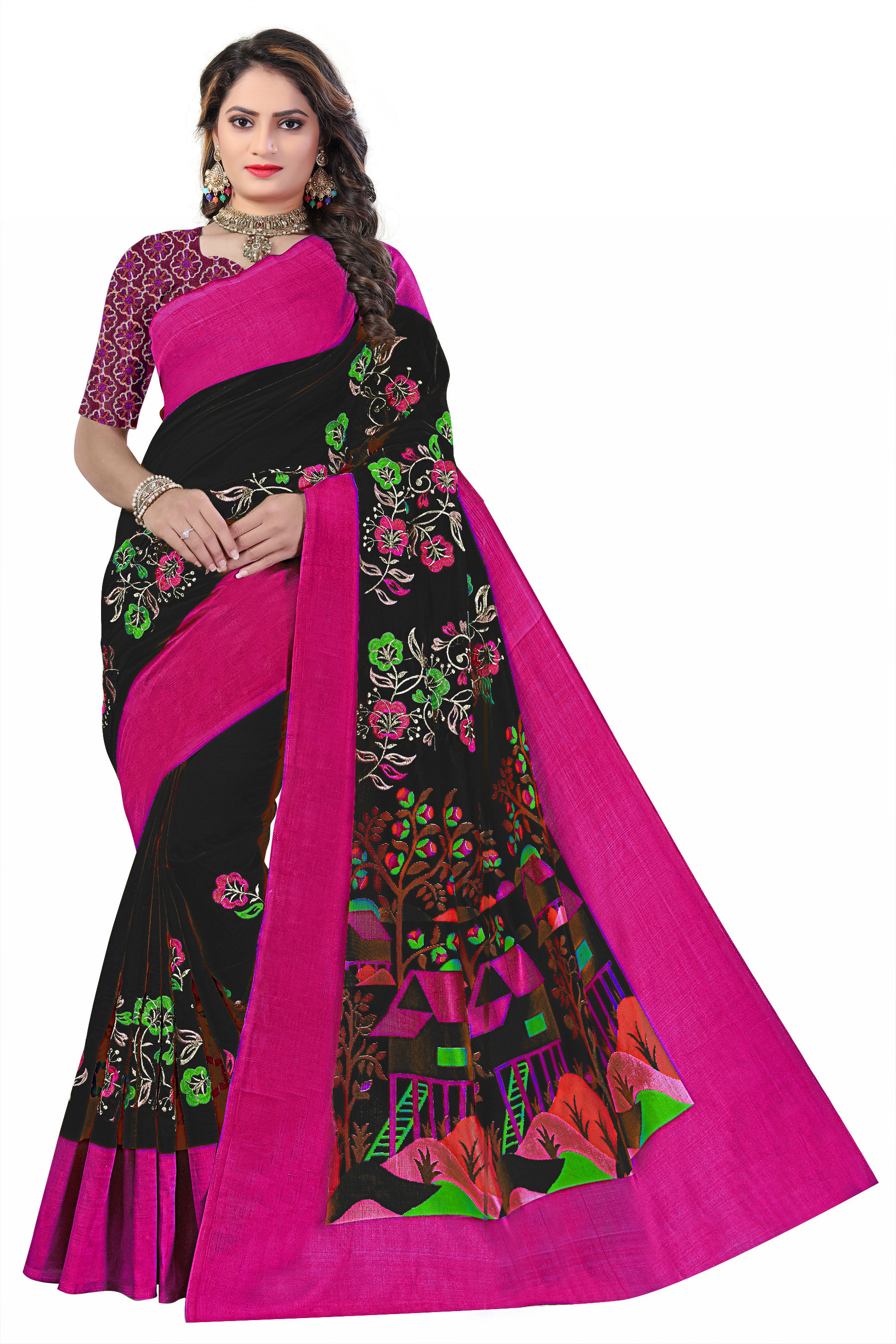 NEW DESIGN  Beautiful Flower Printed Saree*