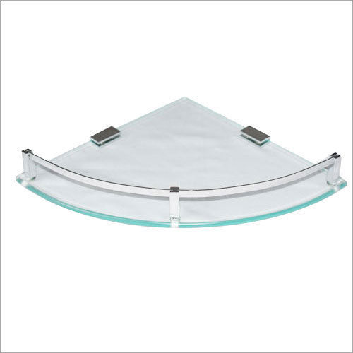 Floating Glass Corner Shelf - Color: Transparent