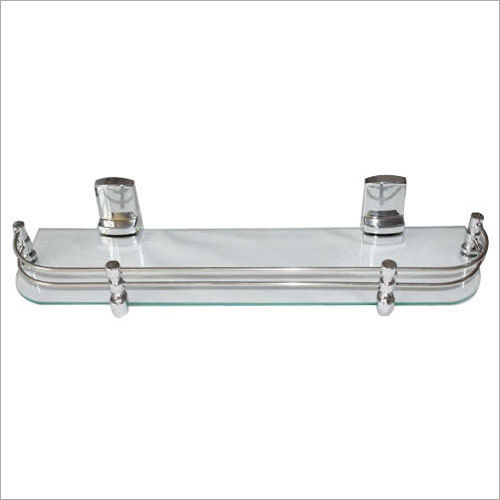 Designer Glass Wall Shelf - Color: Transparent