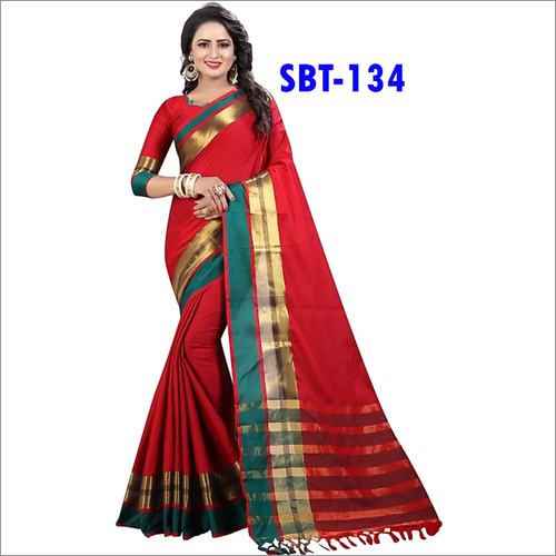 New Soft Cotton Silk Saree With Fancy Jhalar