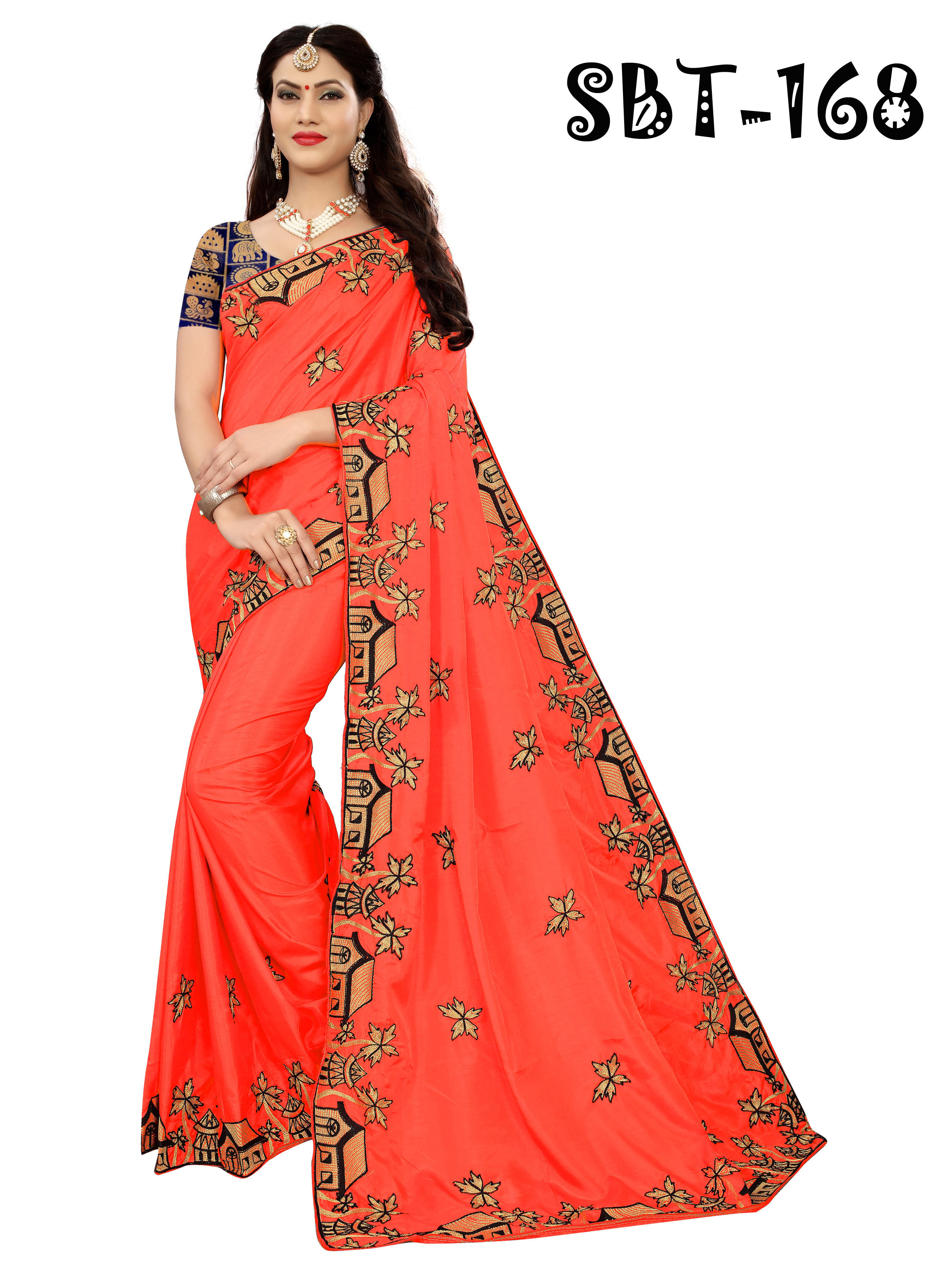 New Design Heavy Embroidery work Sana Silk Saree