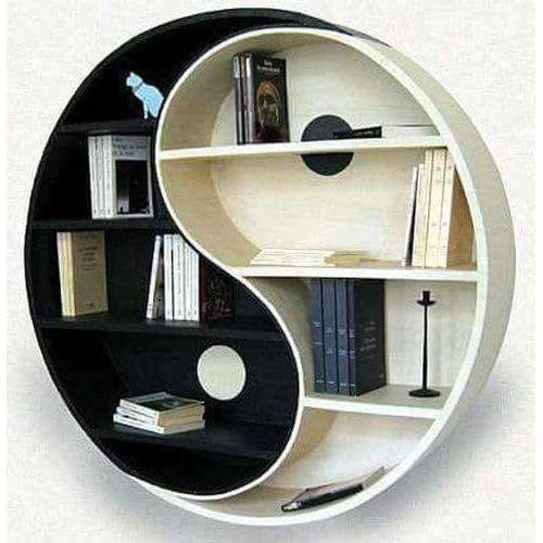Black and White Wooden Book Shelves