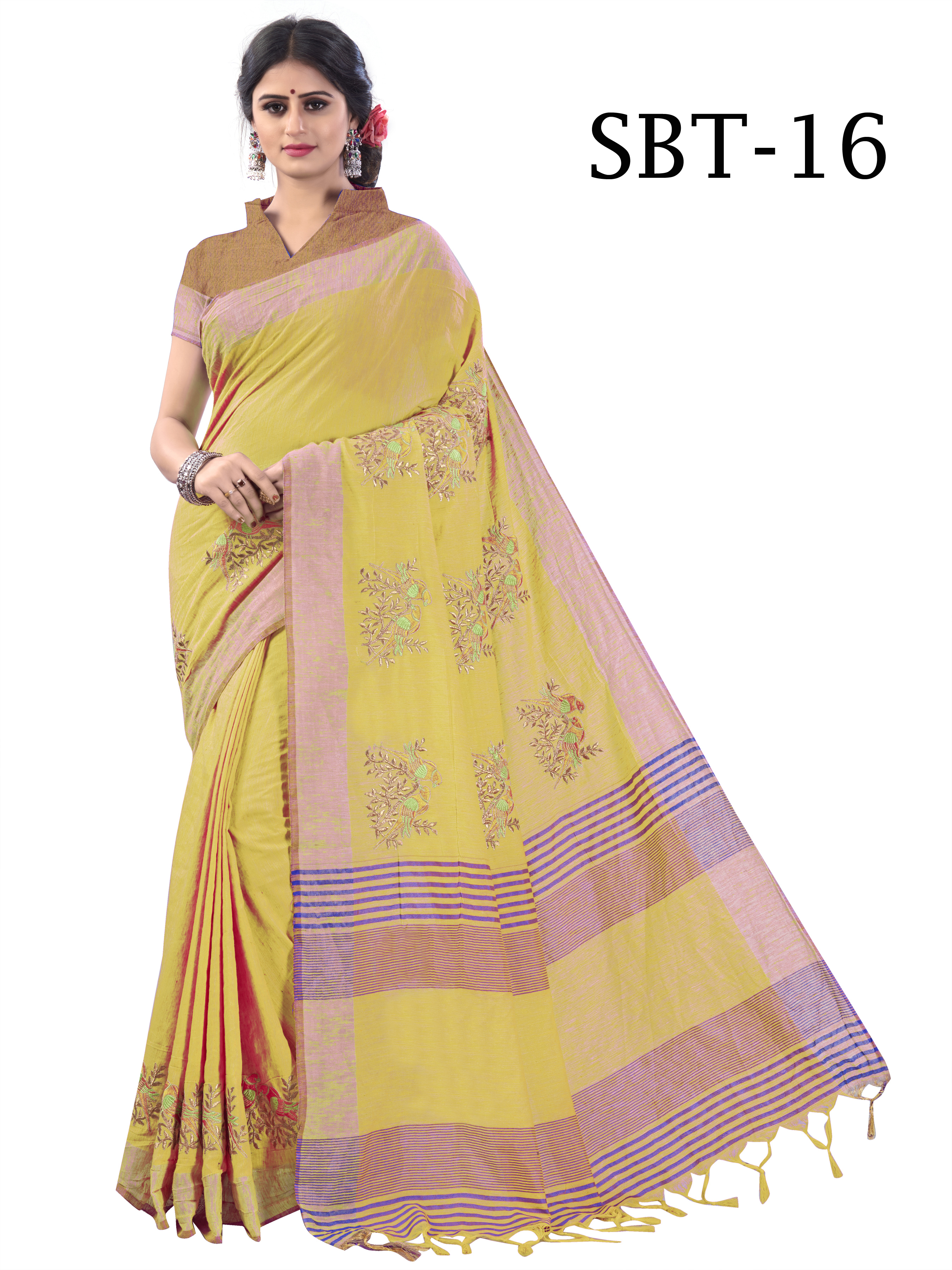 Orange Embroidery Saree