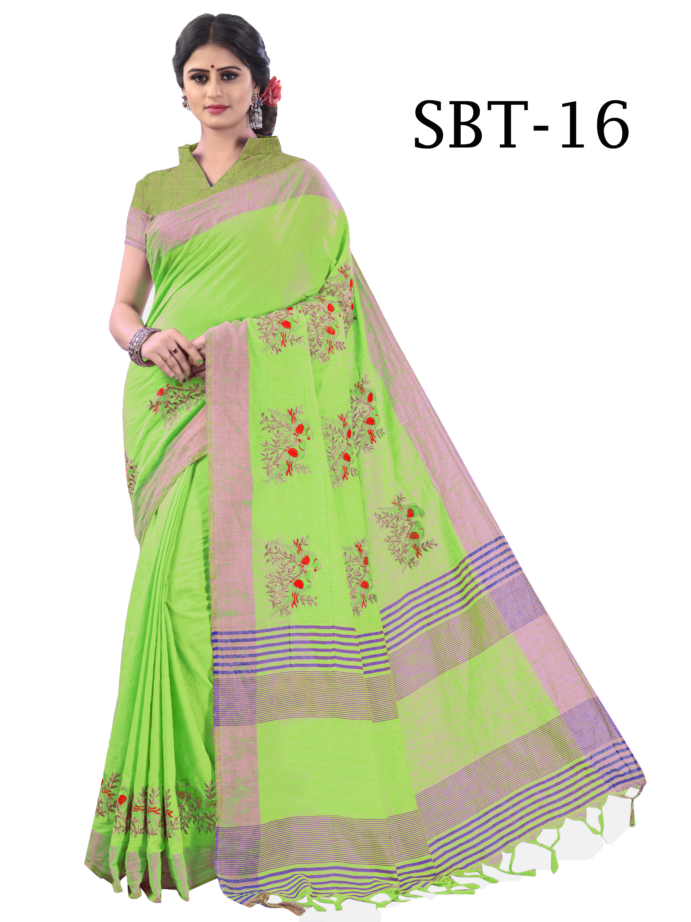 Orange Embroidery Saree