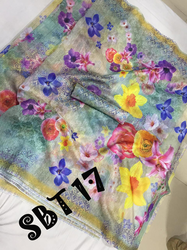 Flower Digital Printed Saree