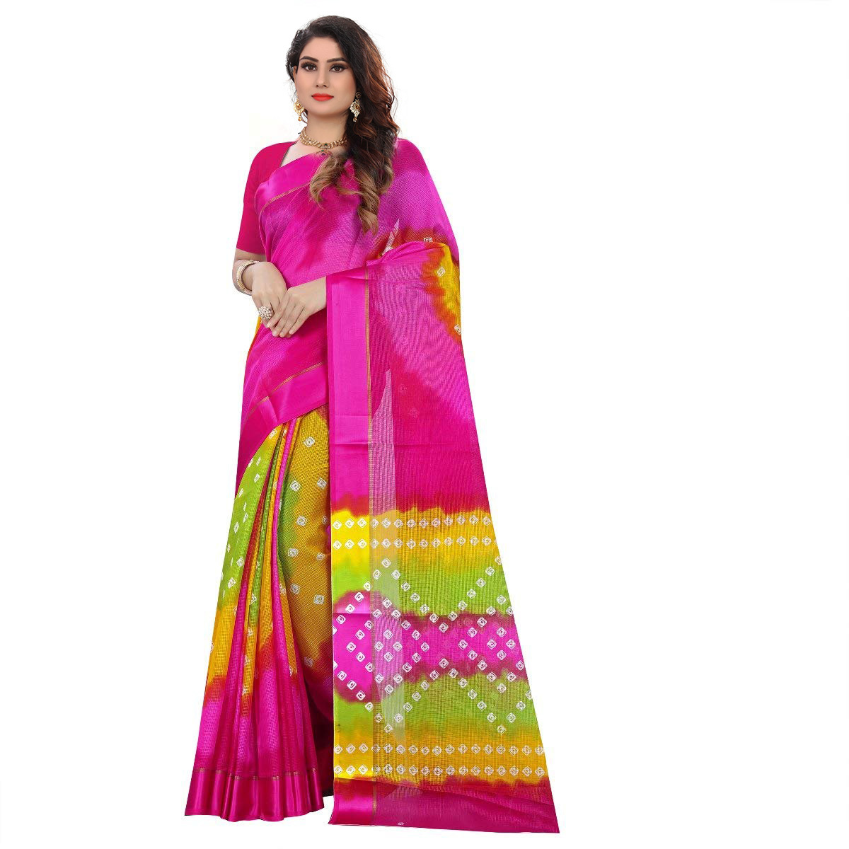 Printed Tapadiya Checks Saree