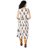 Designer Cotton Kurti With Yellow Pant