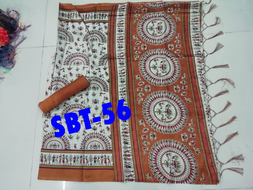 Art Silk Printed Saree With Jhalar
