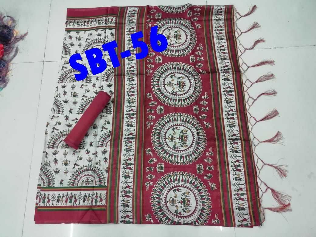 Art Silk Printed Saree With Jhalar