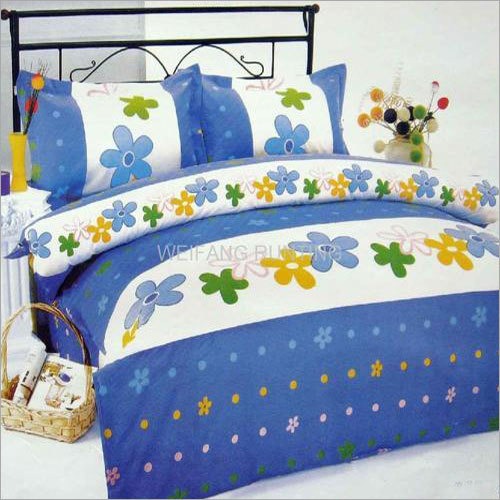 Blue And White Printed Bed Sheet