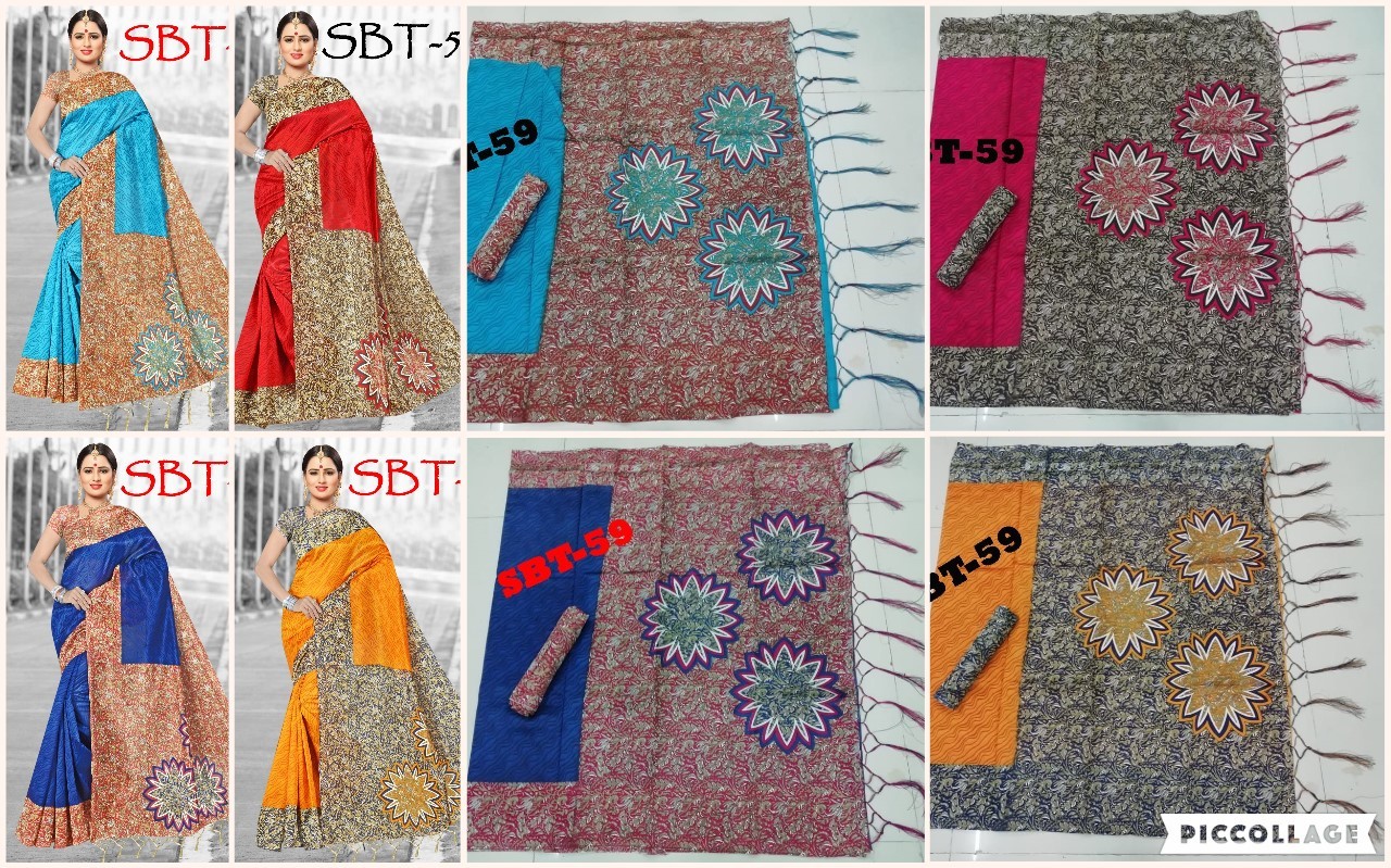 Printed Art Silk Saree With Jhalar