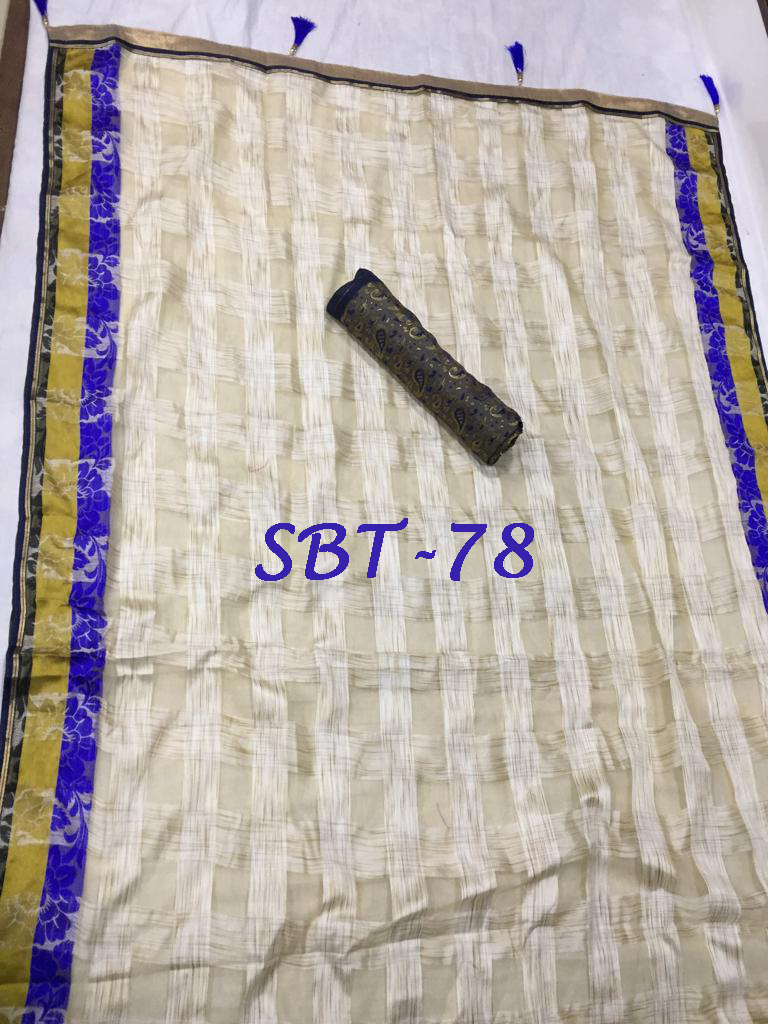 Latest Jacquard Organza Checks Saree