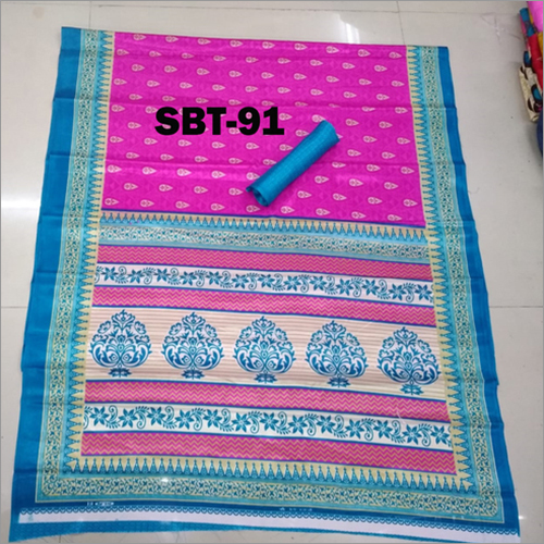 Light Weight Silk Saree With Running Blouse Piece