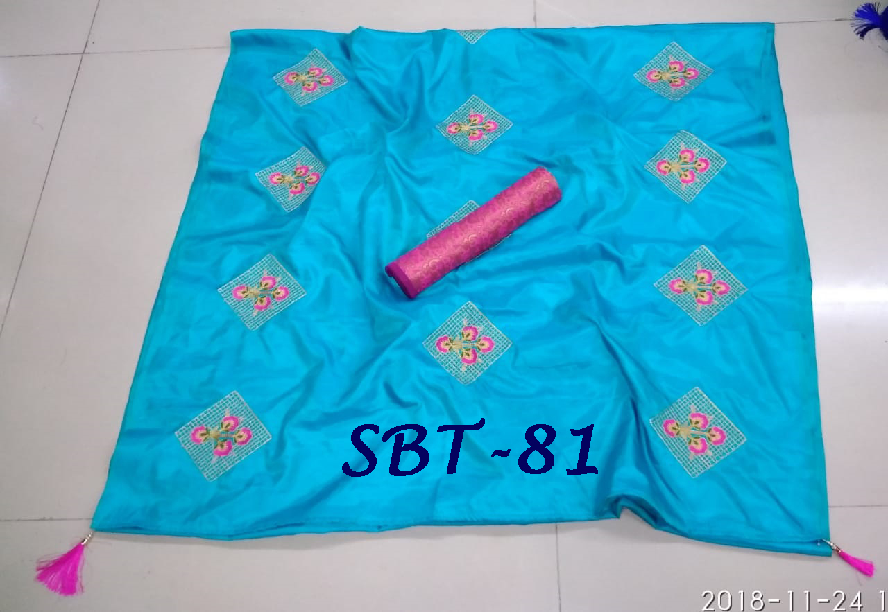Heavy Embroidery Work Sana Silk Saree