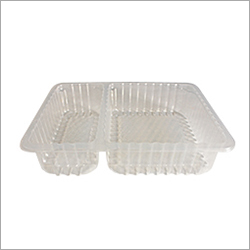 White 2 Compartment Disposable Meal Tray