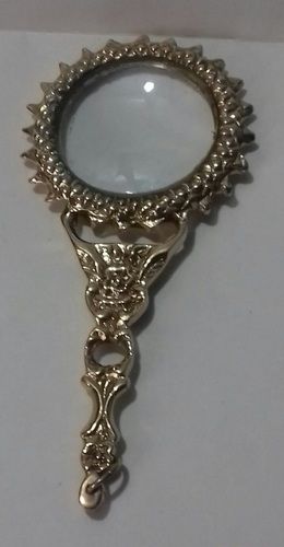 Gold Flower Antique Large Magnifying  Glass