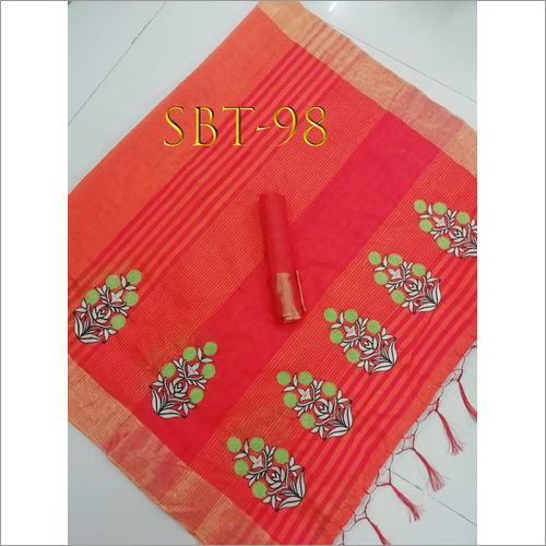 Beautiful Flower Embroidery Work Saree