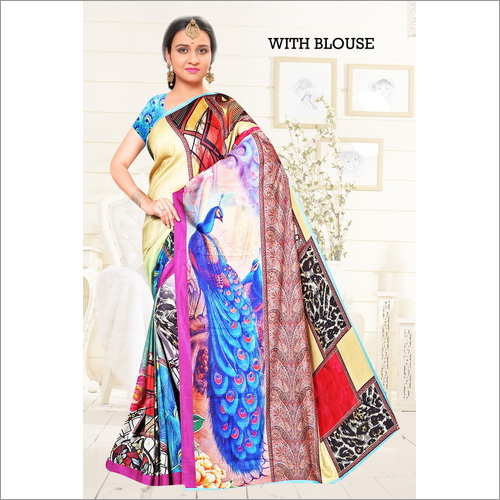 Digital Printed Pashmina Silk Saree