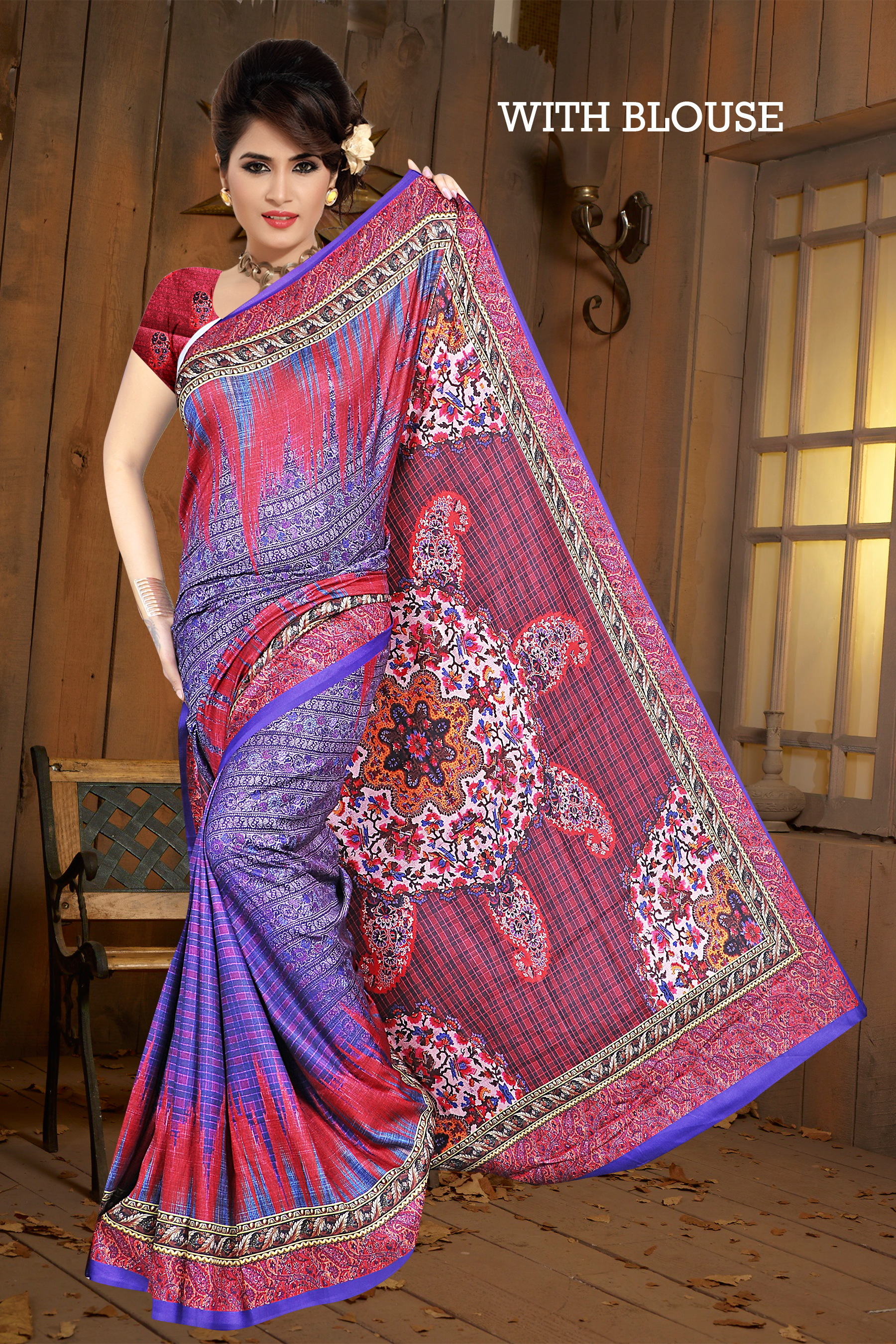 Digital Printed Pashmina Silk Saree