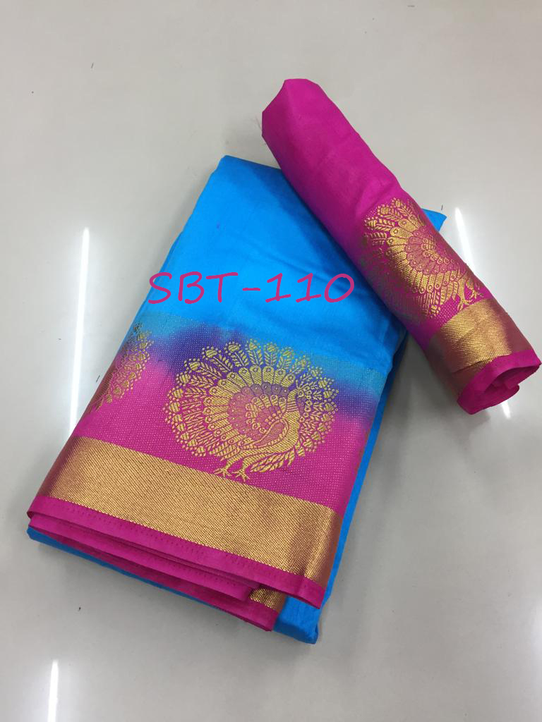 Tussar Silk Saree With Peacock Border Design