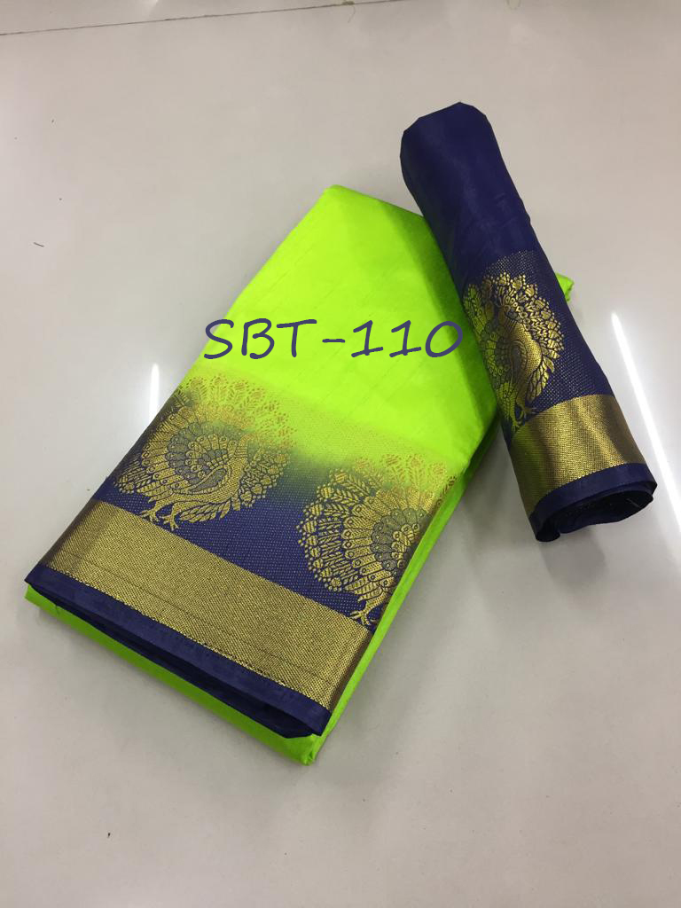 Tussar Silk Saree With Peacock Border Design