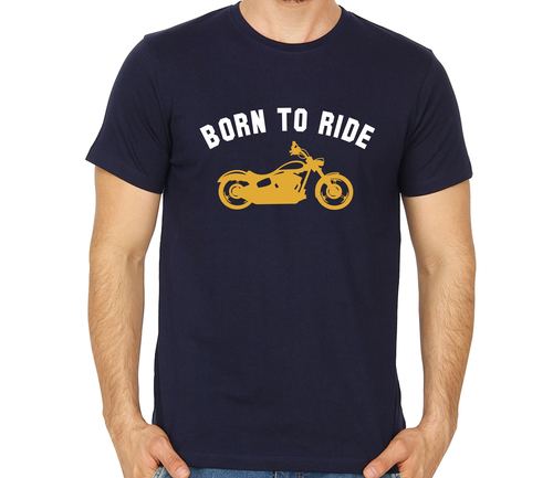 Born To Ride Navy Blue Colour T Shirt