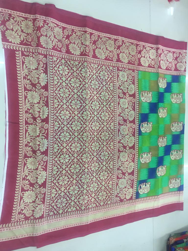 Printed Art Silk Saree With Blouse Piece