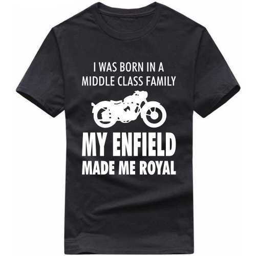My Enfield Made Me Royal Black Colour T Shirt - Cotton, Sizes: S to XXL, Color: Black, O-Neck, Short Sleeves, Printed Design | Male, Age Group: 18-45