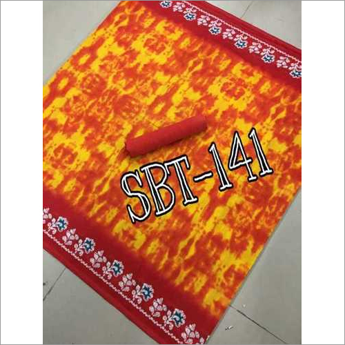 Flower Printed Border Art Silk Saree
