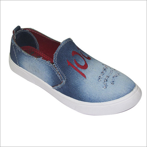 Sky Blue Mens Canvas Loafer Shoes