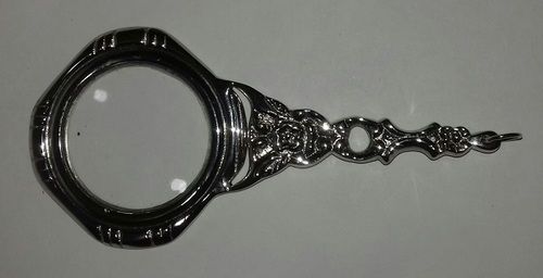 Large Silver Round Antique Magnifier