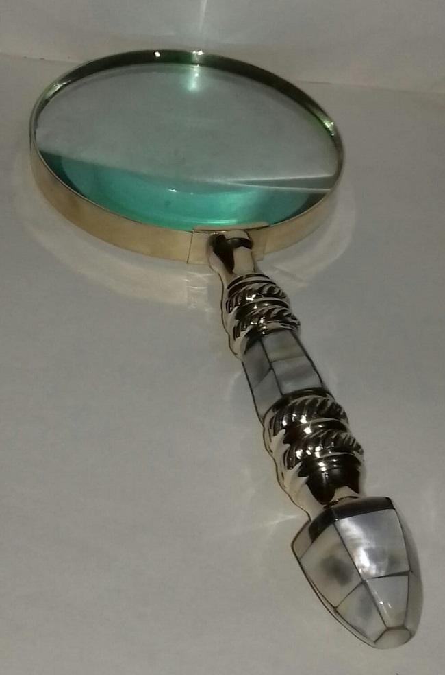 Large Silver Round Antique Magnifier