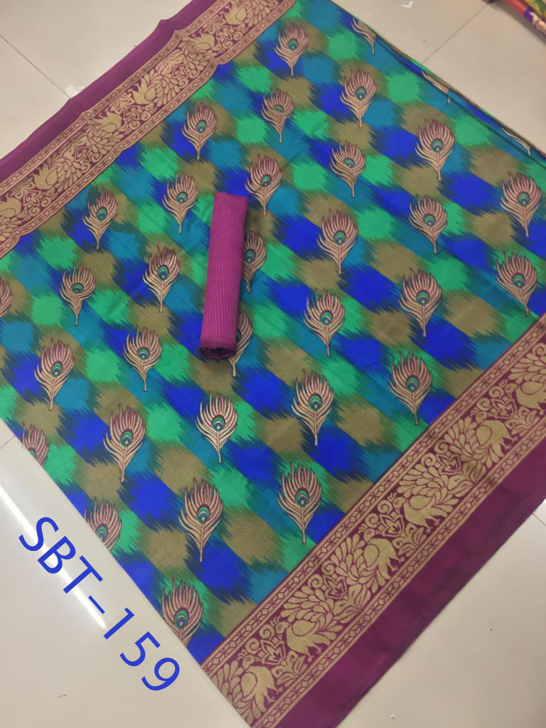 Printed Art Silk Saree With Blouse Piece