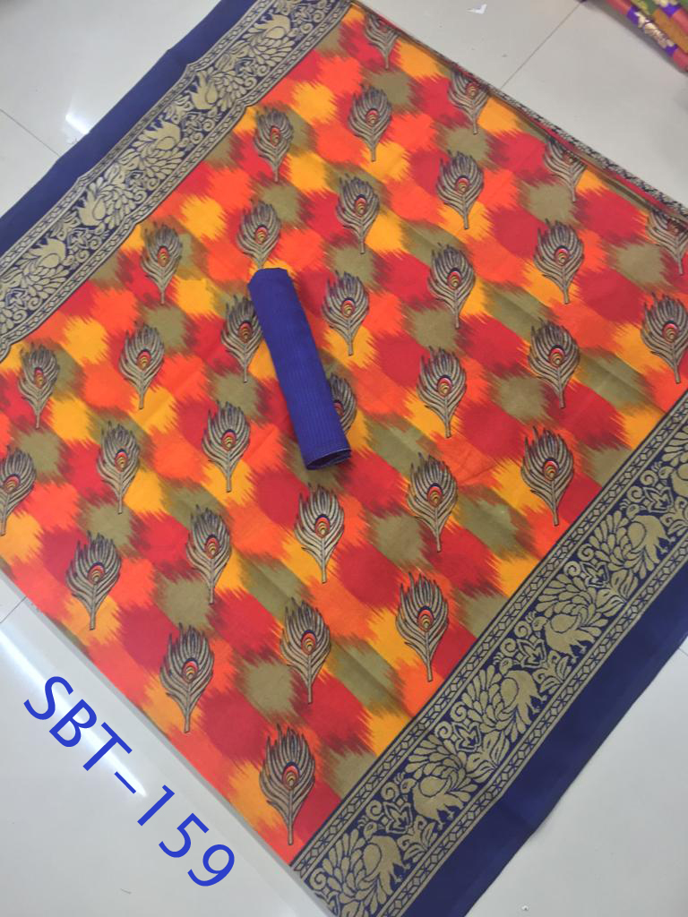 Printed Art Silk Saree With Blouse Piece