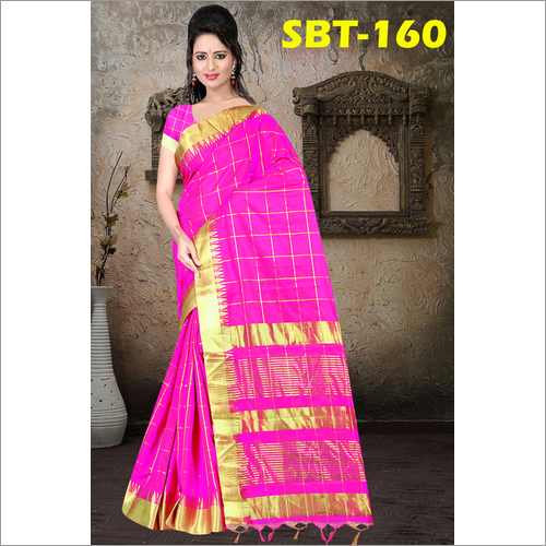 Uppada Checks Saree With Jacquard Border