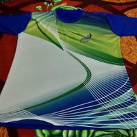 Cotton Sports T-shirts - Polyester Material, S-xl Size, Blue Color - Relaxing Short Sleeve, Regular Fit, Printed Pattern For Running, Matches, Parties, Picnics