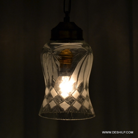 CLEAR GLASS WALL HANGING LAMP