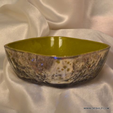 GLASS SILVER GLASS BOWL